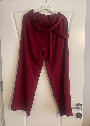 l Beden Bordo Rahat Kesim Kadın Ayrobin Pantolon