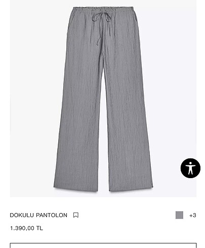 ZARA DOKULU PANTOLON