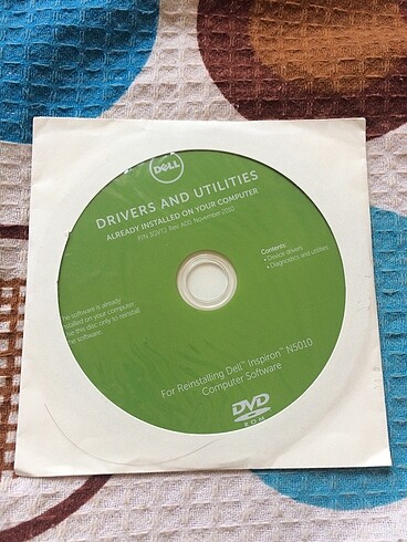 Dell N5010 Laptop Pc Drivers And Utilities Yazılım Dvd Software