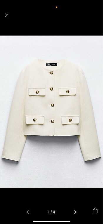 Zara Ekru Blazer