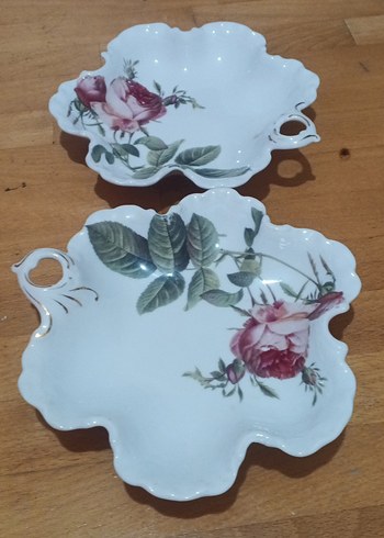 Vintage Çiçek Desenli Beyaz Tabak Seti - Görsel 3