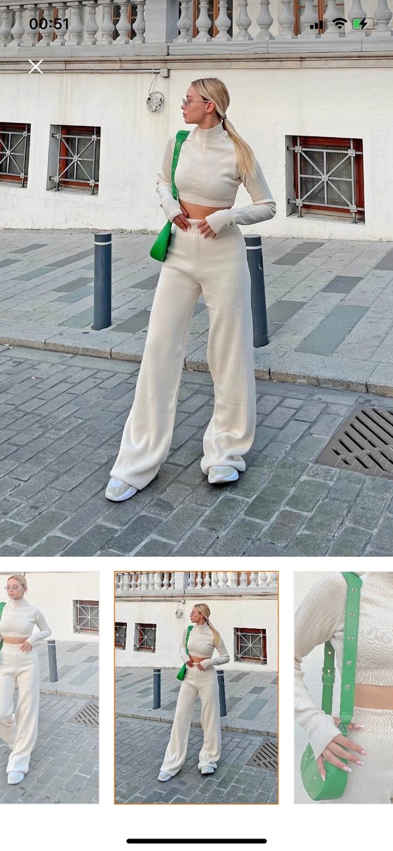 Krem rengi triko takım - Görsel 2