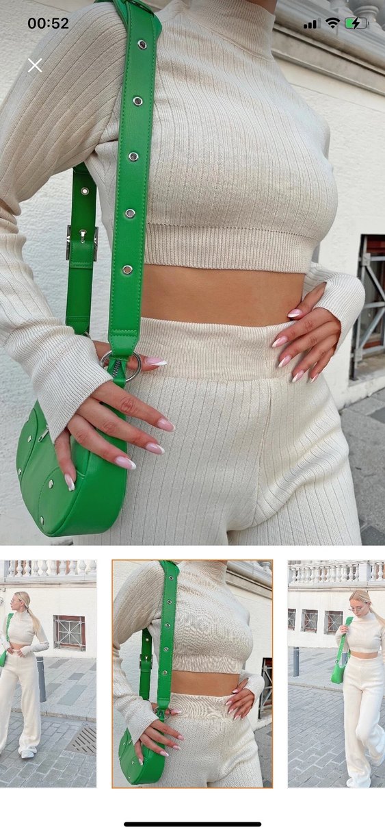 Krem rengi triko takım - Görsel 3