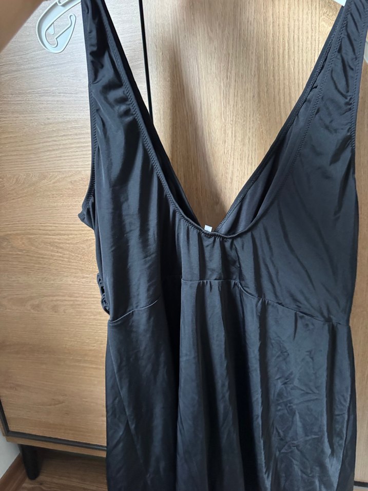 Siyah Drapeli Midi Kadın Mayo büyük beden - Görsel 4