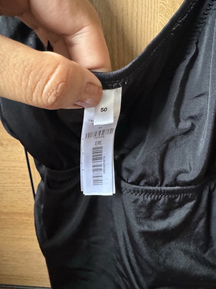 Siyah Drapeli Midi Kadın Mayo büyük beden - Görsel 3