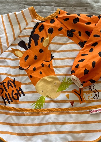 Turuncu Baskılı Bebek Önlüğü - Görsel 2