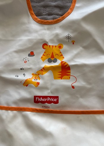 FisherPrice Desenli Beyaz Bebek Önlüğü - Görsel 2