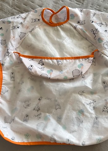 Beyaz Baskılı Bebek Önlüğü su geçirmez - Görsel 3