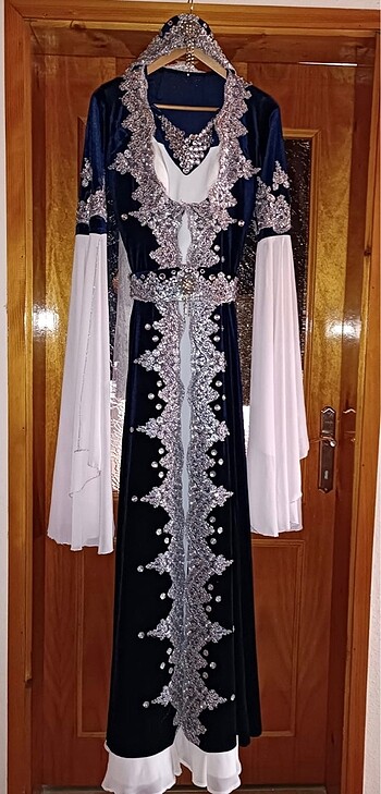 Kına Kaftanı Lacivert Bindallı