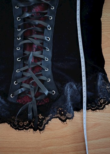 Dantel Detaylı Gotik Siyah Strappy Büstiyer - Görsel 7