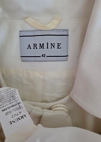 Beyaz Renkli Fırfırlı Kadın Blazer Ceket - Görsel 8