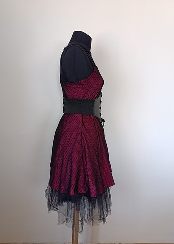 s Beden Straplez Gotik Midi Elbise