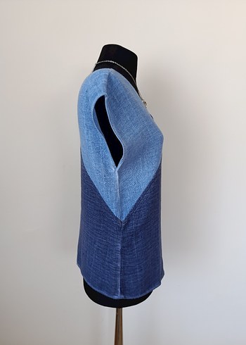 xs Beden Mavi jeans bluz