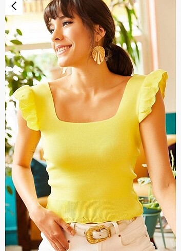s Beden sarı Renk #lolita bluz