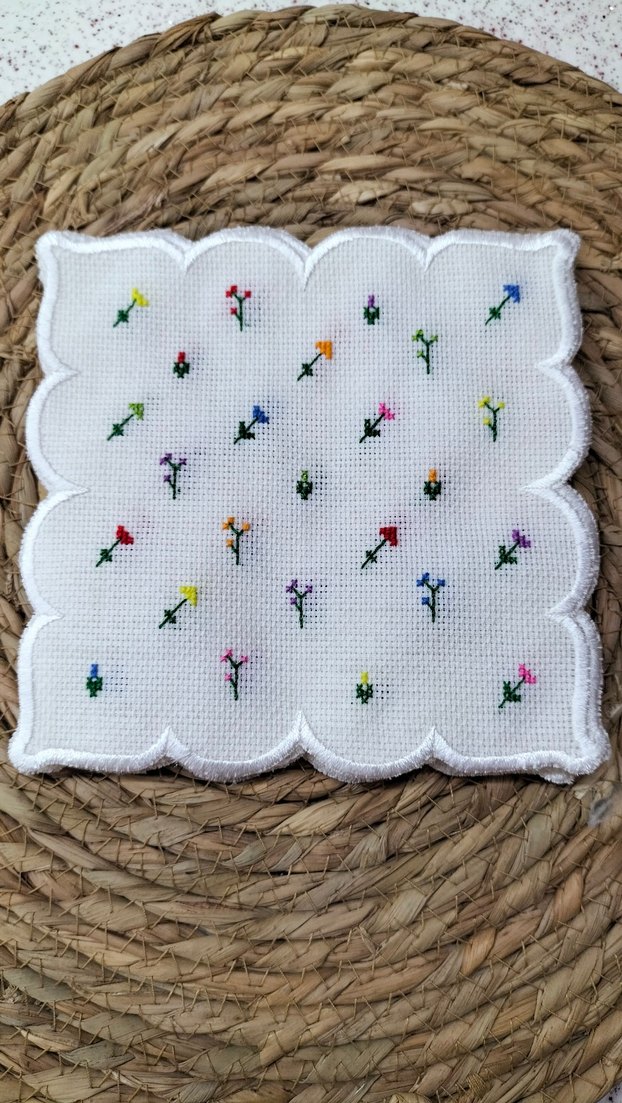 Nakışlı Çok Renkli Sunum Peçetesi - Görsel 2