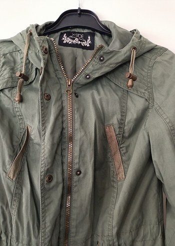 Düğmeli Midi Yeşil Kadın kaban - Görsel 6