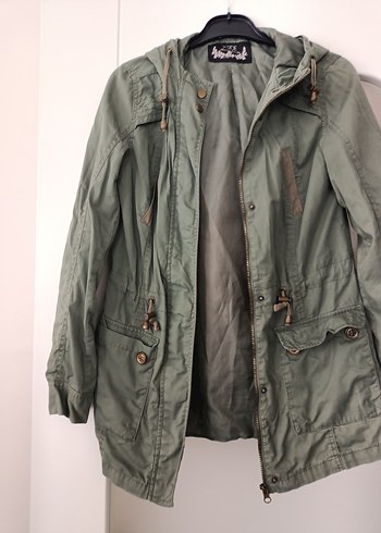 Düğmeli Midi Yeşil Kadın kaban - Görsel 11