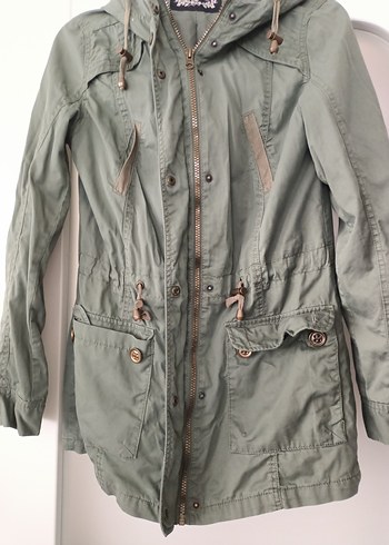 Düğmeli Midi Yeşil Kadın kaban - Görsel 13