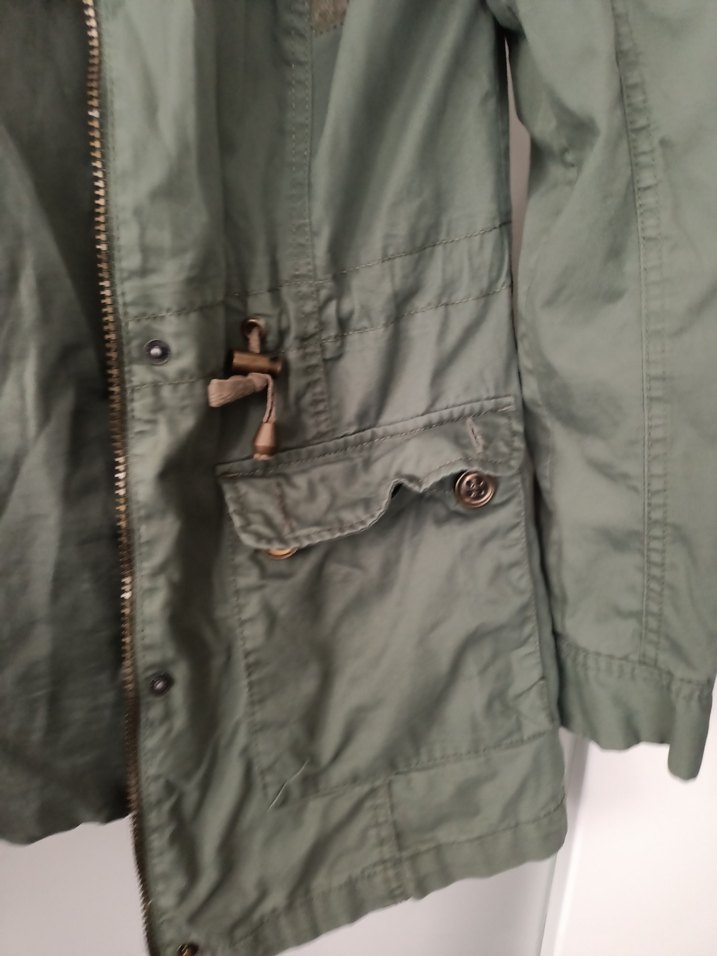 Düğmeli Midi Yeşil Kadın kaban - Görsel 2