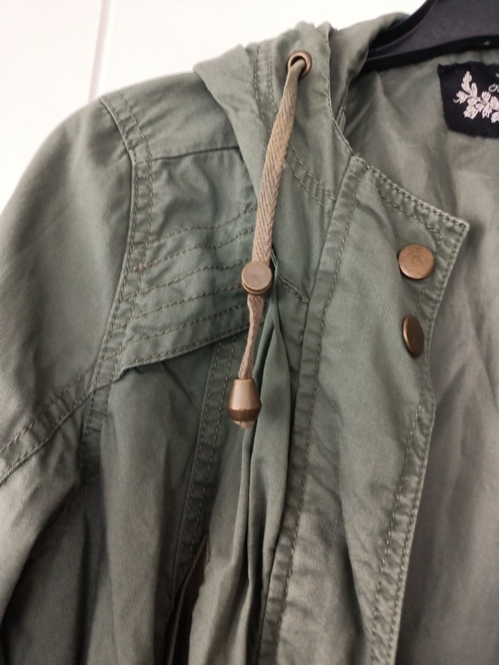 Düğmeli Midi Yeşil Kadın kaban - Görsel 5