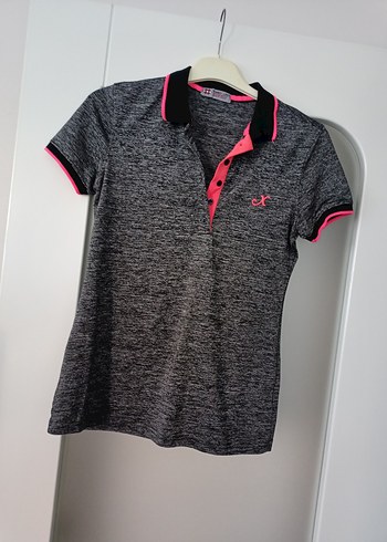 Tommy Hilfiger Düğmeli Gri Kısa Kollu Polo Tişört