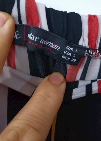 m Beden çeşitli Renk Çizgili, Pilili, Bol Kesim Kadın Kumaş Pantolon