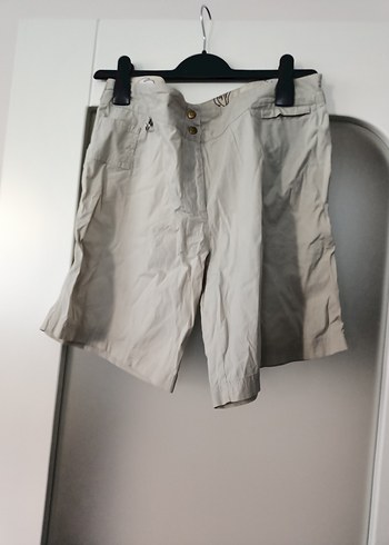 Bej Kemerli Erkek Keten Şort - Görsel 9