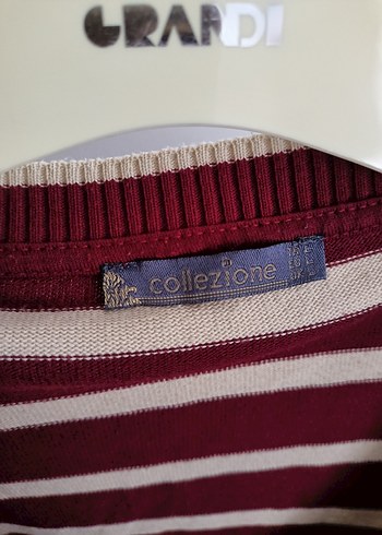 Bordo Çizgili Düğmeli İnce Hırka - Görsel 3