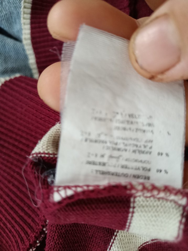 Bordo Çizgili Düğmeli İnce Hırka - Görsel 4