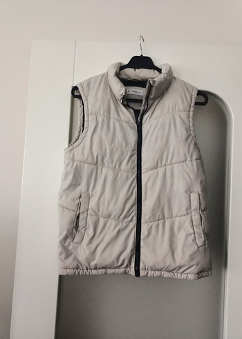 Gri Kapitone Fermuarlı Kadın Yelek - Görsel 5