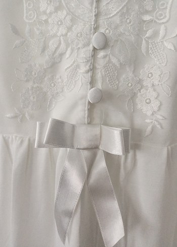 Nakış Detaylı Beyaz Uzun Kadın Sabahlık - Görsel 19