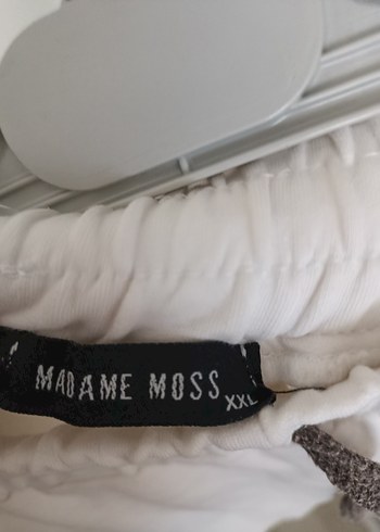 Beyaz Baskılı Rahat Kesim Kadın Eşofman Altı - Görsel 7