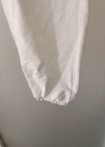 Beyaz Baskılı Rahat Kesim Kadın Eşofman Altı - Görsel 6