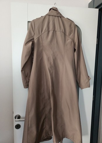 Bej Uzun Kadın Trençkot Kemerli - Görsel 11