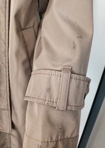 Bej Uzun Kadın Trençkot Kemerli - Görsel 4