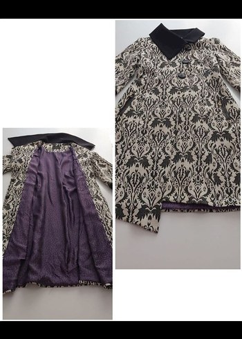 Dantel Detaylı Modern Klasik Kadın Midi Kaban - Görsel 6