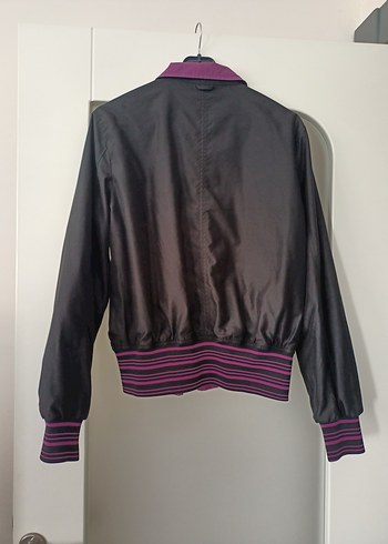Mor Fermuarlı Kadın mont - Görsel 11