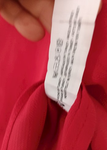 m Beden kırmızı Renk Kırmızı V Yakalı Dökümlü Mini Bluz