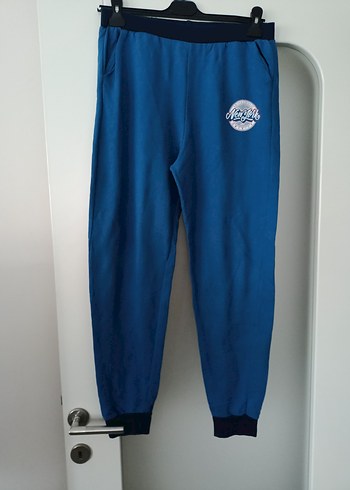 Erkek Mavi Rahat Kesim Eşofman Altı - Görsel 6