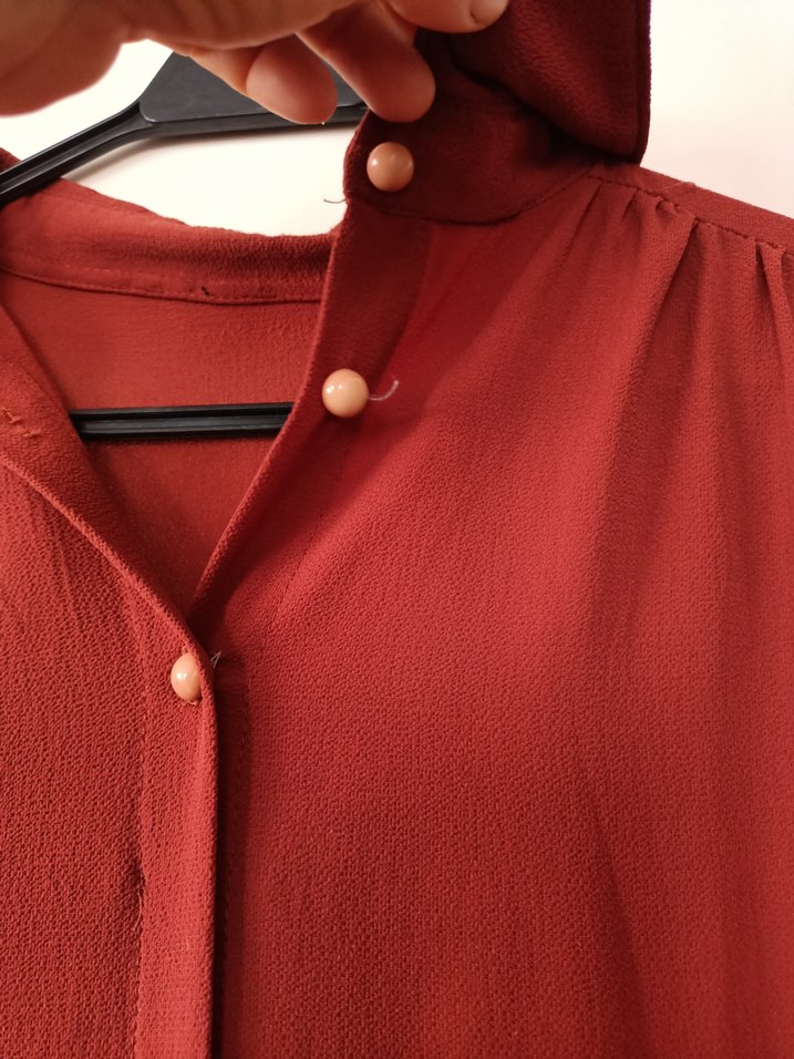 Bordo Renk Volanlı Uzun Kollu Midi Tunik - Görsel 3