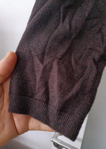 Düğmeli Gri Kareli Midi Kadın Hırka - Görsel 9