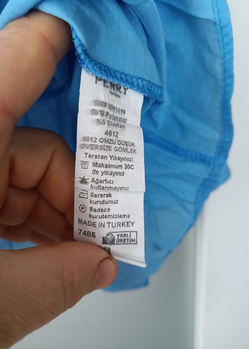 Mavi Keten Bohem Kadın Gömlek - Görsel 5