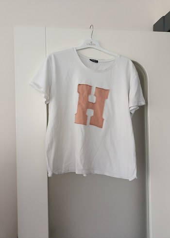 xl Beden Beyaz Oversize Pamuklu Mini Tişört