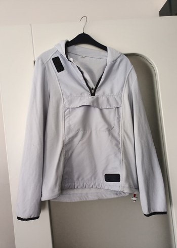 Gri Kapüşonlu Kadın Spor Ceket - Görsel 3