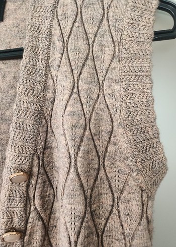 Bej Triko Midi Kolsuz Yelek - Görsel 9