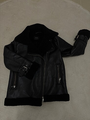Stradivarius içi kürklü biker mont ceket