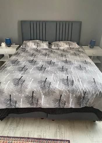  Beden Gri Baskılı Nevresim seti