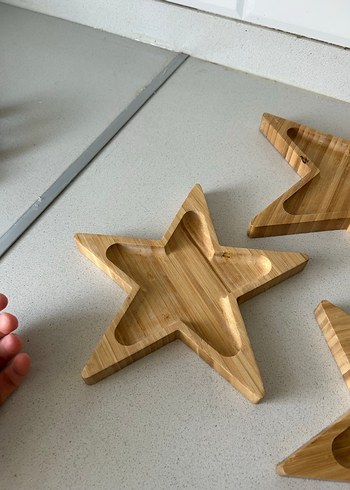 Parlak Bej Yıldız Ahşap sunumluk - Görsel 2