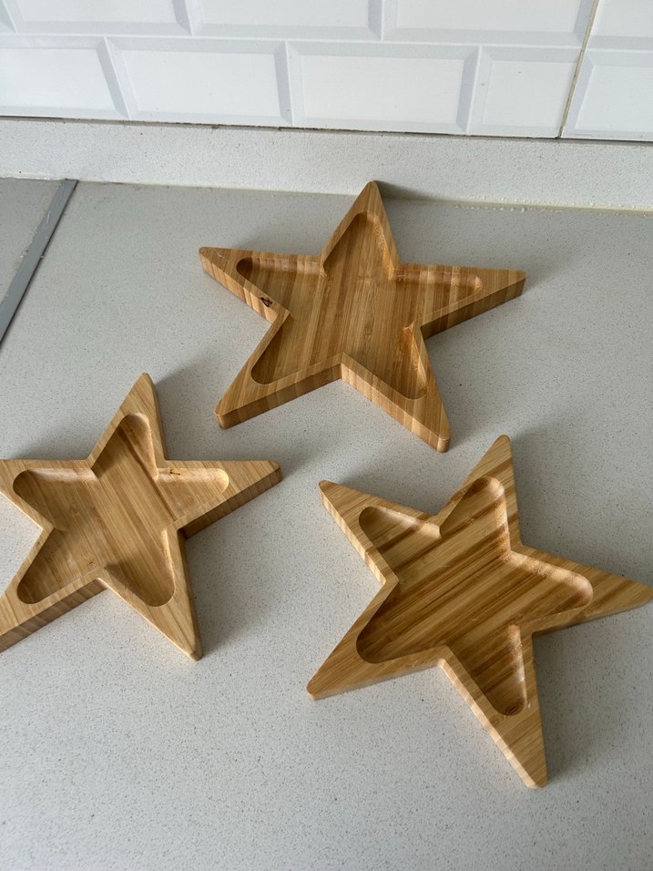 Parlak Bej Yıldız Ahşap sunumluk - Görsel 4