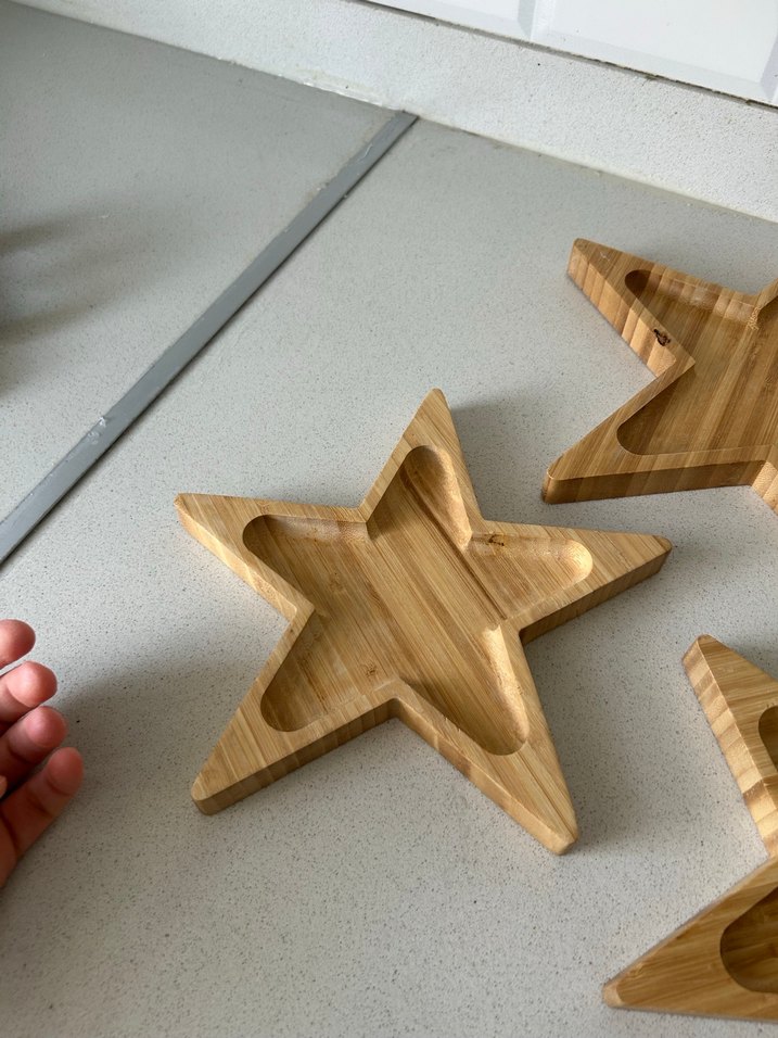Parlak Bej Yıldız Ahşap sunumluk - Görsel 2
